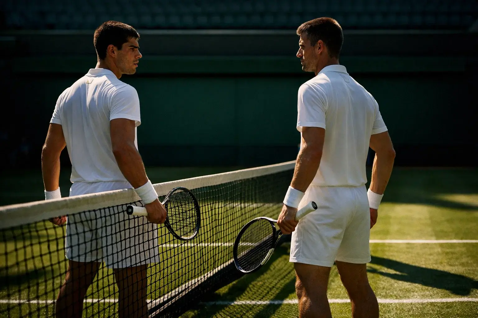 Tres tenistas de élite enfrentados en pista de hierba de Wimbledon